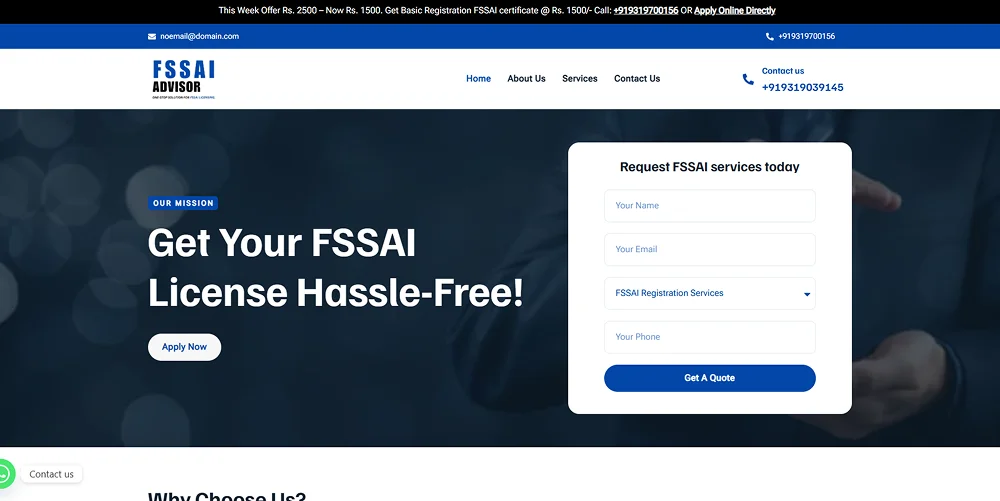 FSSAI Webpage